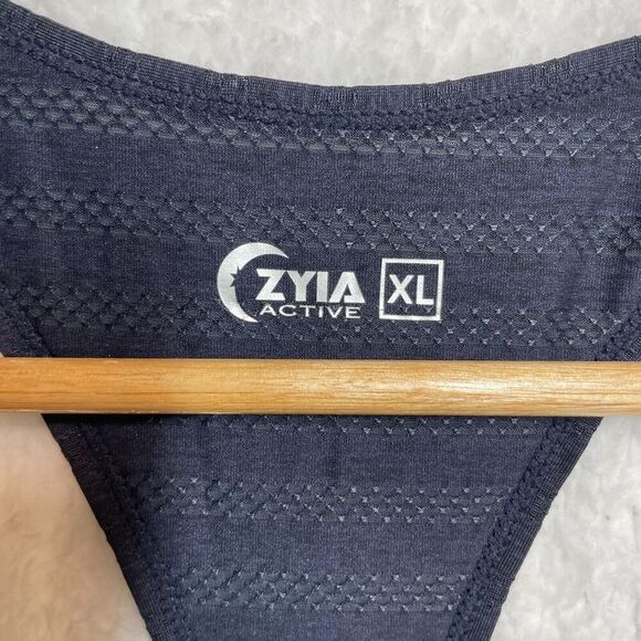 Zyia Active XL Racerback Tank Top Navy Blue Seamless Stretchy Breathable Gym Wea - Picture 2 of 8